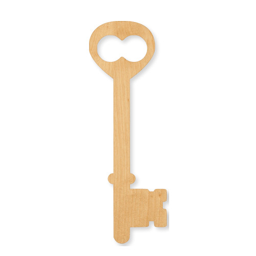 Unfinished Skeleton Key Wood Cutout - Unfinished Baltic Birch Craft Shape