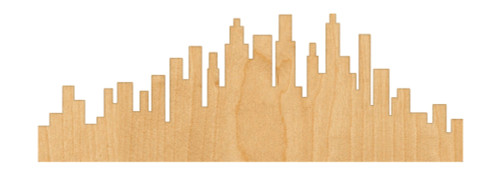 Unfinished Skyline Wood Cutout for Door Hangers, Seasonal Decor and Paint Parties, Baltic Birch Craft Blank
