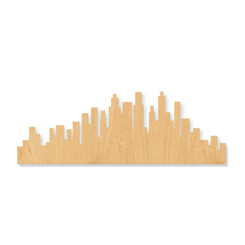 Unfinished Skyline Wood Cutout - Unfinished Baltic Birch Craft Shape