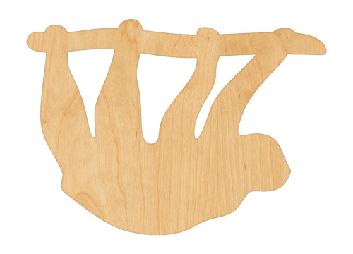 Unfinished Sloth Wood Cutout for Door Hangers, Seasonal Decor and Paint Parties, Baltic Birch Craft Blank