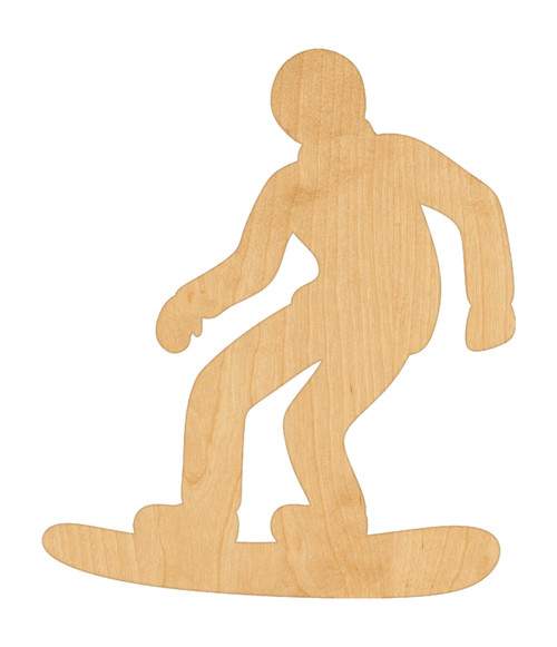 Unfinished Snowboarder Wood Cutout for Door Hangers, Seasonal Decor and Paint Parties, Baltic Birch Craft Blank