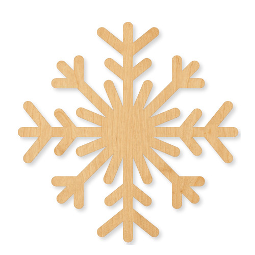Unfinished Snowflake Wood Cutout - Unfinished Baltic Birch Craft Shape
