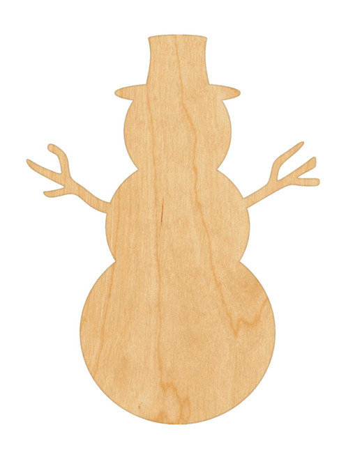 Unfinished Snowman 2 Wood Cutout for Door Hangers, Seasonal Decor and Paint Parties, Baltic Birch Craft Blank