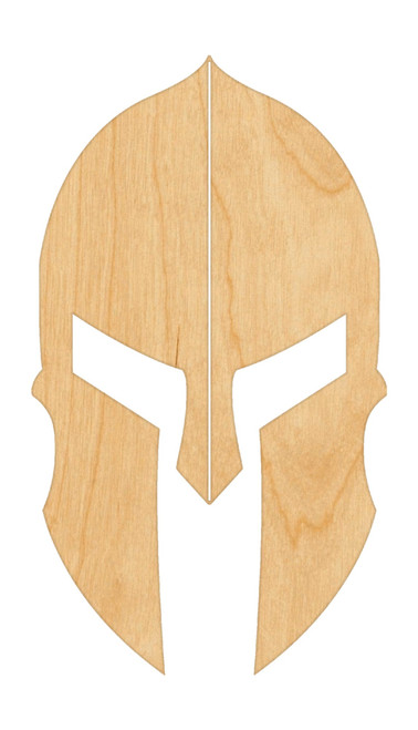 Unfinished Spartan Helmet Wood Cutout for Door Hangers, Seasonal Decor and Paint Parties, Baltic Birch Craft Blank