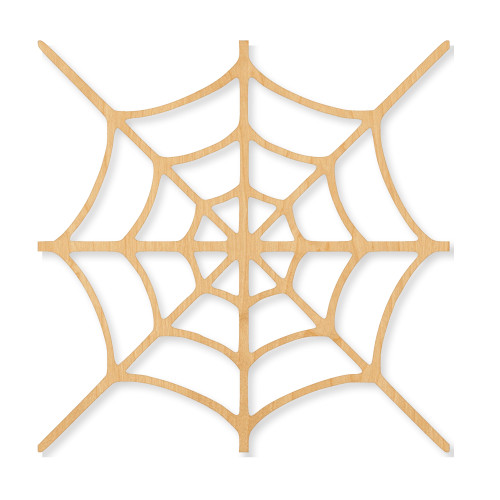 Unfinished Spider Web 1 Wood Cutout - Unfinished Baltic Birch Craft Shape