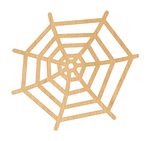 Unfinished Spider Web Wood Cutout for Door Hangers, Seasonal Decor and Paint Parties, Baltic Birch Craft Blank