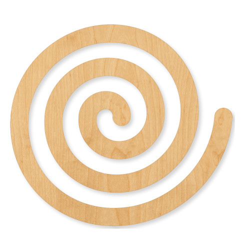 Unfinished Spiral Wood Cutout - Unfinished Baltic Birch Craft Shape