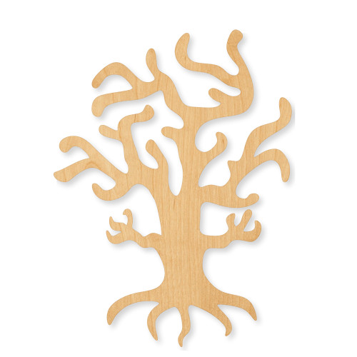 Unfinished Spooky Tree Wood Cutout - Unfinished Baltic Birch Craft Shape
