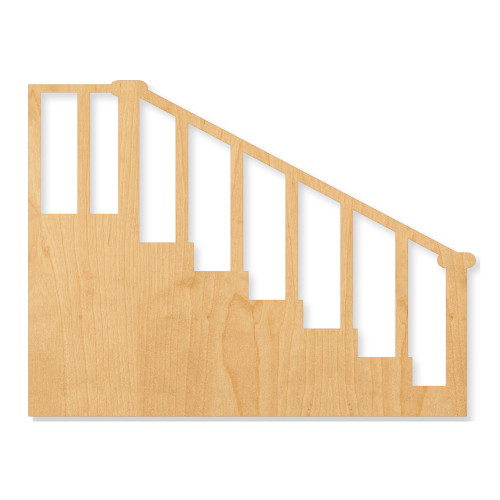 Unfinished Stairs Wood Cutout - Unfinished Baltic Birch Craft Shape