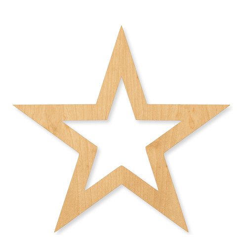 Unfinished Star 1 Wood Cutout - Unfinished Baltic Birch Craft Shape
