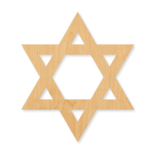 Unfinished Star Of David Wood Cutout - Unfinished Baltic Birch Craft Shape