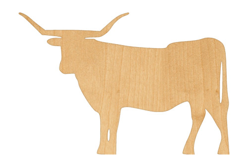 Unfinished Steer Wood Cutout for Door Hangers, Seasonal Decor and Paint Parties, Baltic Birch Craft Blank
