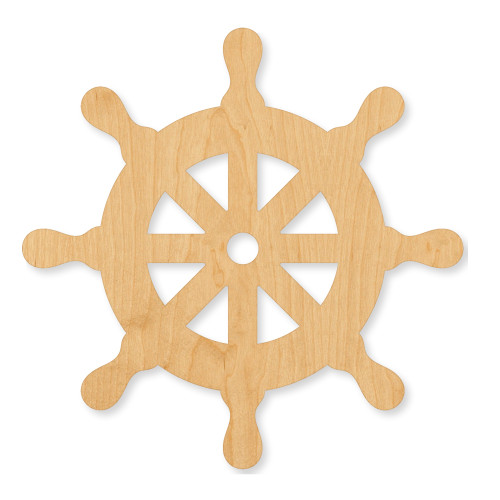 Unfinished Steering Wheel Wood Cutout - Unfinished Baltic Birch Craft Shape