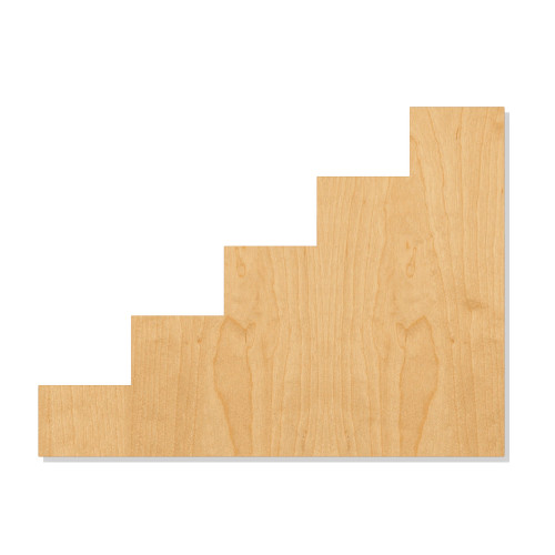 Unfinished Steps Wood Cutout - Unfinished Baltic Birch Craft Shape