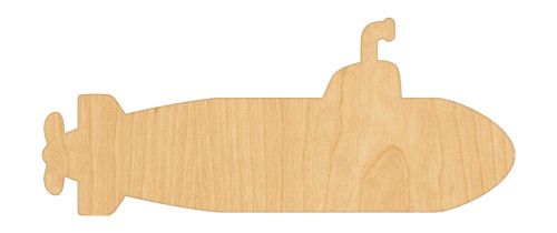 Unfinished Submarine Wood Cutout for Door Hangers, Seasonal Decor and Paint Parties, Baltic Birch Craft Blank