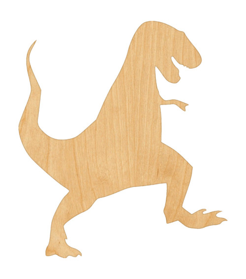 Unfinished T Rex 2 Wood Cutout for Door Hangers, Seasonal Decor and Paint Parties, Baltic Birch Craft Blank