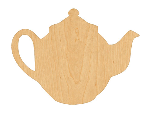 Unfinished Tea Pot Wood Cutout for Door Hangers, Seasonal Decor and Paint Parties, Baltic Birch Craft Blank