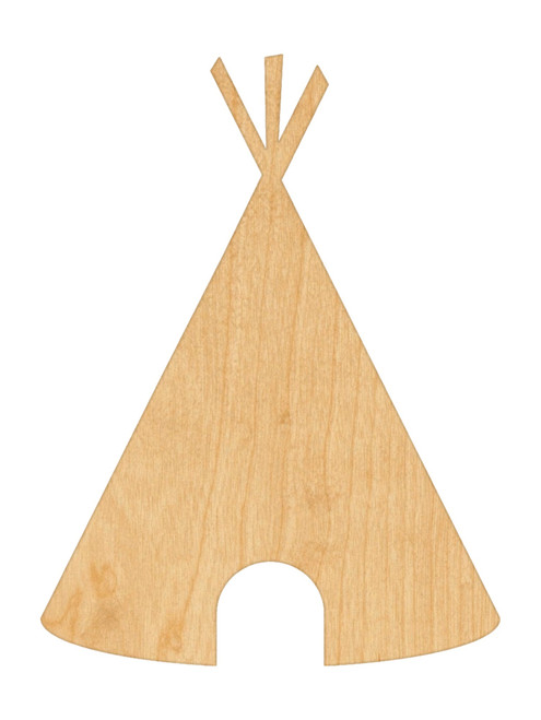 Unfinished Teepee Wood Cutout for Door Hangers, Seasonal Decor and Paint Parties, Baltic Birch Craft Blank