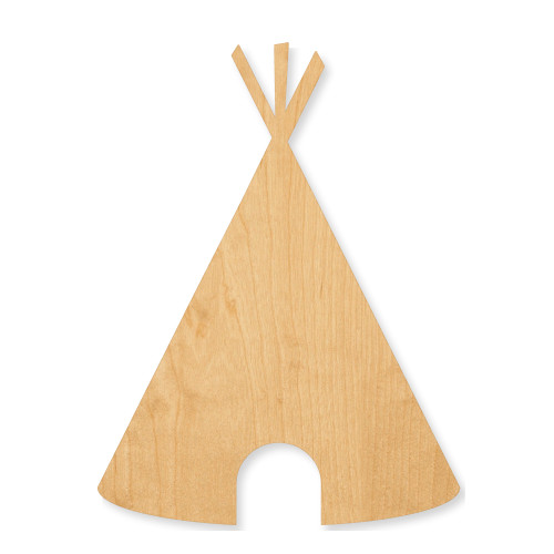 Unfinished Teepee Wood Cutout - Unfinished Baltic Birch Craft Shape