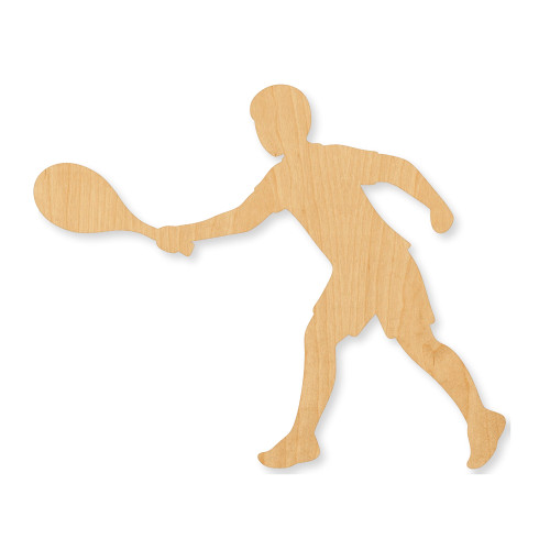 Unfinished Tennis Player Wood Cutout - Unfinished Baltic Birch Craft Shape
