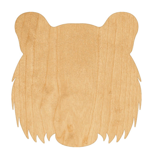 Unfinished Tiger Head Wood Cutout for Door Hangers, Seasonal Decor and Paint Parties, Baltic Birch Craft Blank