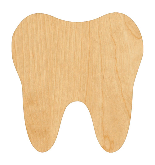 Unfinished Tooth Wood Cutout for Door Hangers, Seasonal Decor and Paint Parties, Baltic Birch Craft Blank