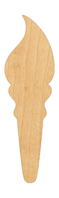 Unfinished Torch Wood Cutout for Door Hangers, Seasonal Decor and Paint Parties, Baltic Birch Craft Blank