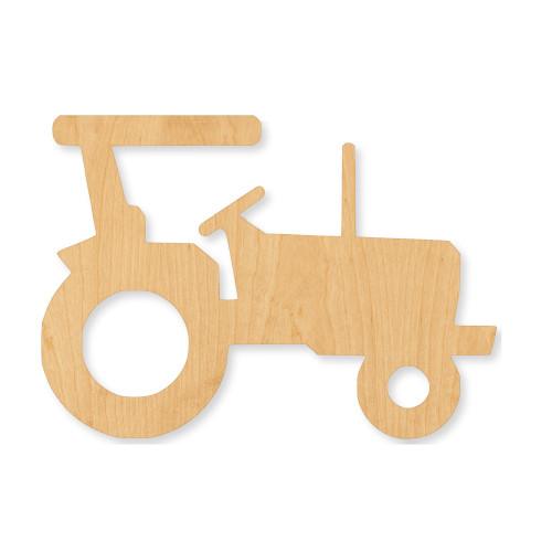 Unfinished Tractor Wood Cutout - Unfinished Baltic Birch Craft Shape