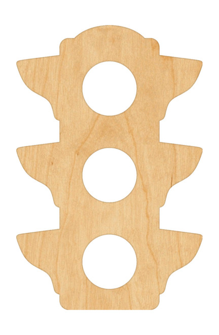 Unfinished Traffic Light Wood Cutout for Door Hangers, Seasonal Decor and Paint Parties, Baltic Birch Craft Blank