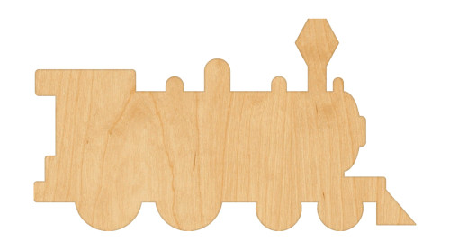 Unfinished Train 2 Wood Cutout for Door Hangers, Seasonal Decor and Paint Parties, Baltic Birch Craft Blank