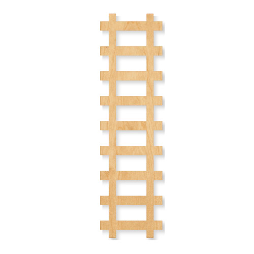 Unfinished Train Track Wood Cutout - Unfinished Baltic Birch Craft Shape