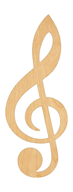 Unfinished Treble Clef Wood Cutout for Door Hangers, Seasonal Decor and Paint Parties, Baltic Birch Craft Blank