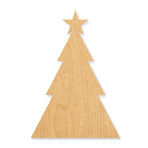 Unfinished Triangle Christmas Tree Wood Cutout - Unfinished Baltic Birch Craft Shape