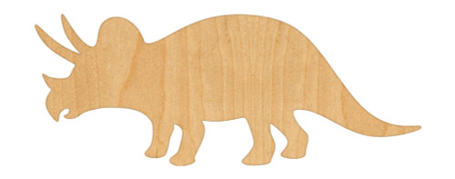Unfinished Triceratops Wood Cutout for Door Hangers, Seasonal Decor and Paint Parties, Baltic Birch Craft Blank