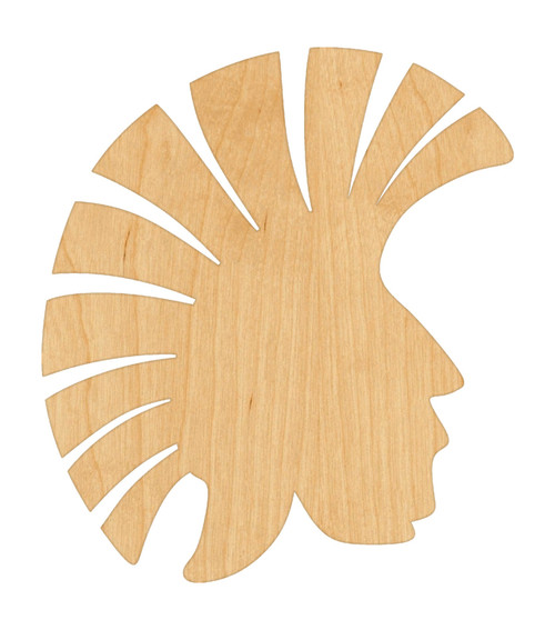 Trojan Head Wood Cutout - Unfinished Baltic Birch Craft Shape