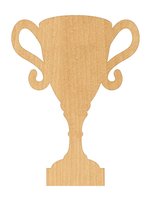 Unfinished Trophy 2 Wood Cutout for Door Hangers, Seasonal Decor and Paint Parties, Baltic Birch Craft Blank