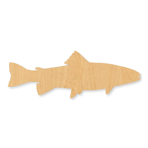 Unfinished Trout Wood Cutout - Unfinished Baltic Birch Craft Shape
