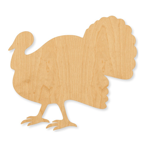 Unfinished Turkey Wood Cutout - Unfinished Baltic Birch Craft Shape