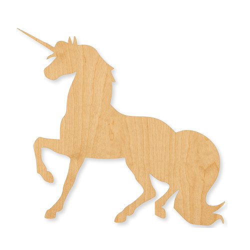 Unfinished Unicorn 1 Wood Cutout - Unfinished Baltic Birch Craft Shape