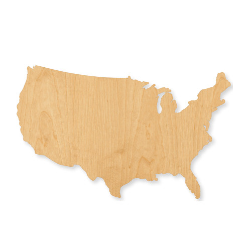Unfinished United States Wood Cutout - Unfinished Baltic Birch Craft Shape