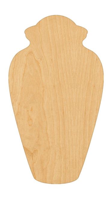 Unfinished Urn Wood Cutout for Door Hangers, Seasonal Decor and Paint Parties, Baltic Birch Craft Blank