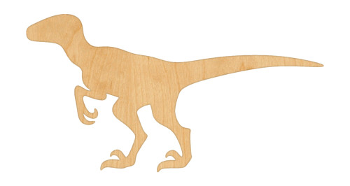 Unfinished Velociraptor Wood Cutout for Door Hangers, Seasonal Decor and Paint Parties, Baltic Birch Craft Blank