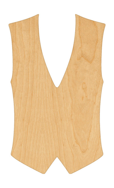 Unfinished Vest Wood Cutout for Door Hangers, Seasonal Decor and Paint Parties, Baltic Birch Craft Blank