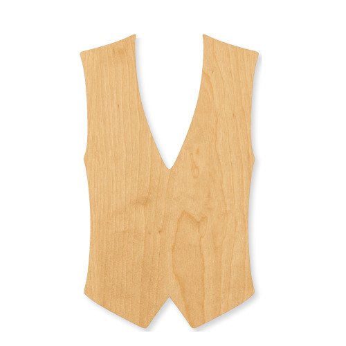 Unfinished Vest Wood Cutout - Unfinished Baltic Birch Craft Shape