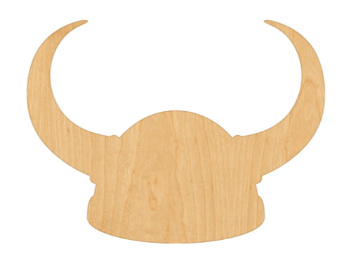 Unfinished Viking Helmet Wood Cutout for Door Hangers, Seasonal Decor and Paint Parties, Baltic Birch Craft Blank