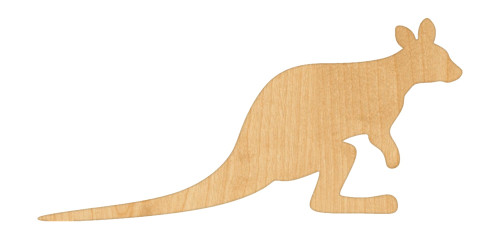 Unfinished Wallaby Wood Cutout for Door Hangers, Seasonal Decor and Paint Parties, Baltic Birch Craft Blank