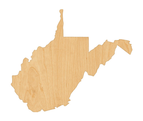 Unfinished West Virginia Wood Cutout for Door Hangers, Seasonal Decor and Paint Parties, Baltic Birch Craft Blank