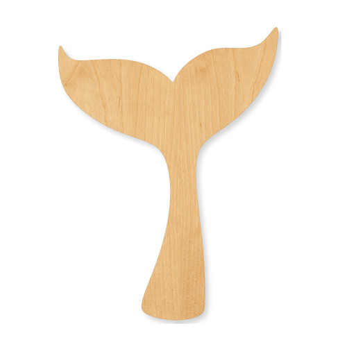Unfinished Whale Tail Wood Cutout - Unfinished Baltic Birch Craft Shape