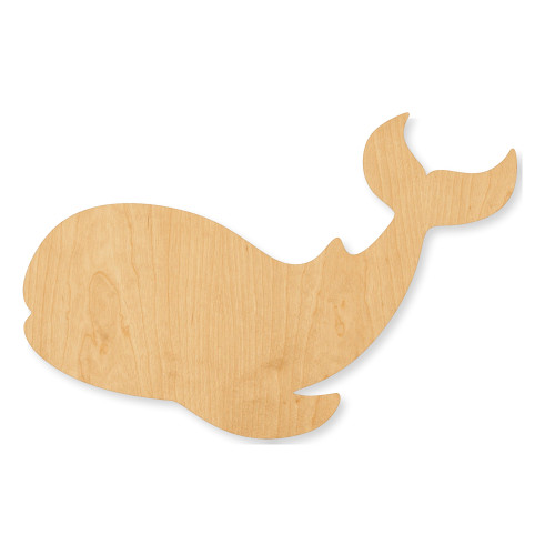 Unfinished Whale Wood Cutout - Unfinished Baltic Birch Craft Shape