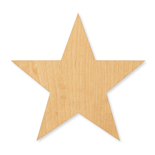 Military Star Wood Cutout - Unfinished Baltic Birch Craft Shape